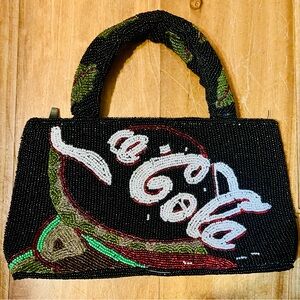 ✨Vintage✨ ‘90s Beaded Coca-Cola Black Handbag
